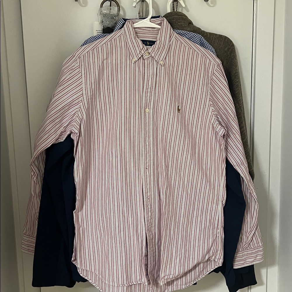 Ralph Lauren Red and White Striped Shirt